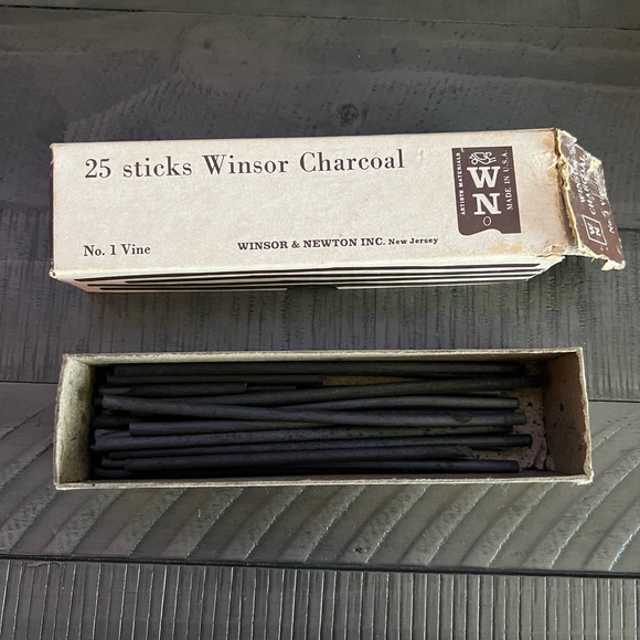 Winsor Charcoal sticks No. 1 vine vintage WINSOR & NEWTON INC. New Jersey - Picture 1 of 4